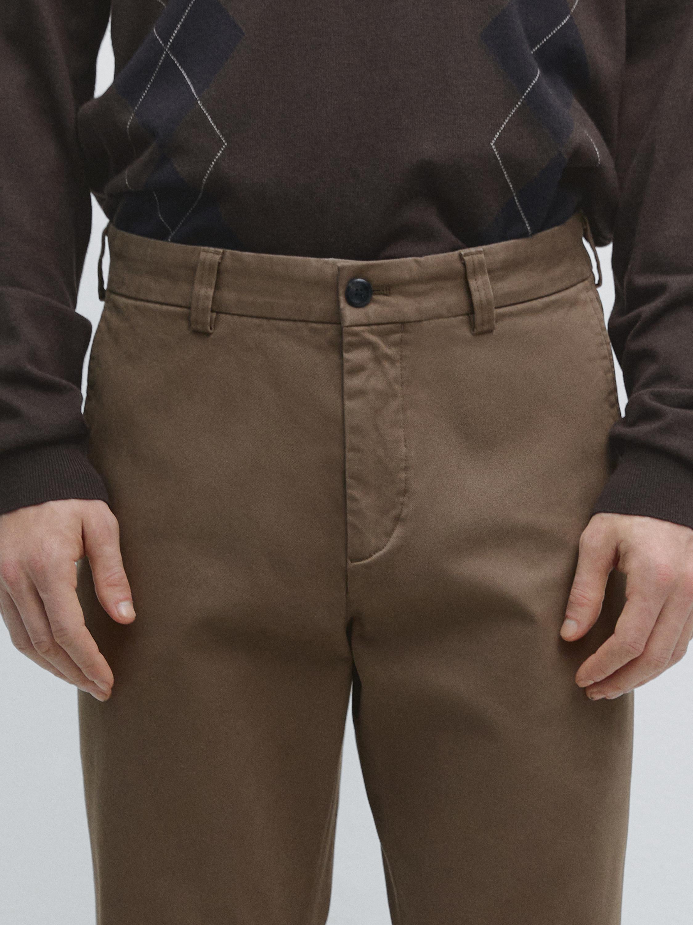 Tapered fit micro textured trousers